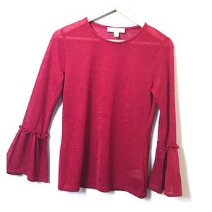Michael Kors with flared long sleeved blouse, M